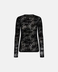 Hype The Detail Bluse - Mesh - Flower - Black
