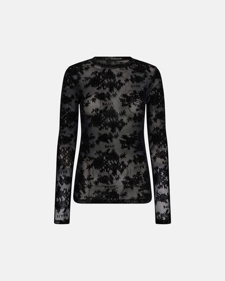 Hype The Detail Bluse - Mesh - Flower - Black