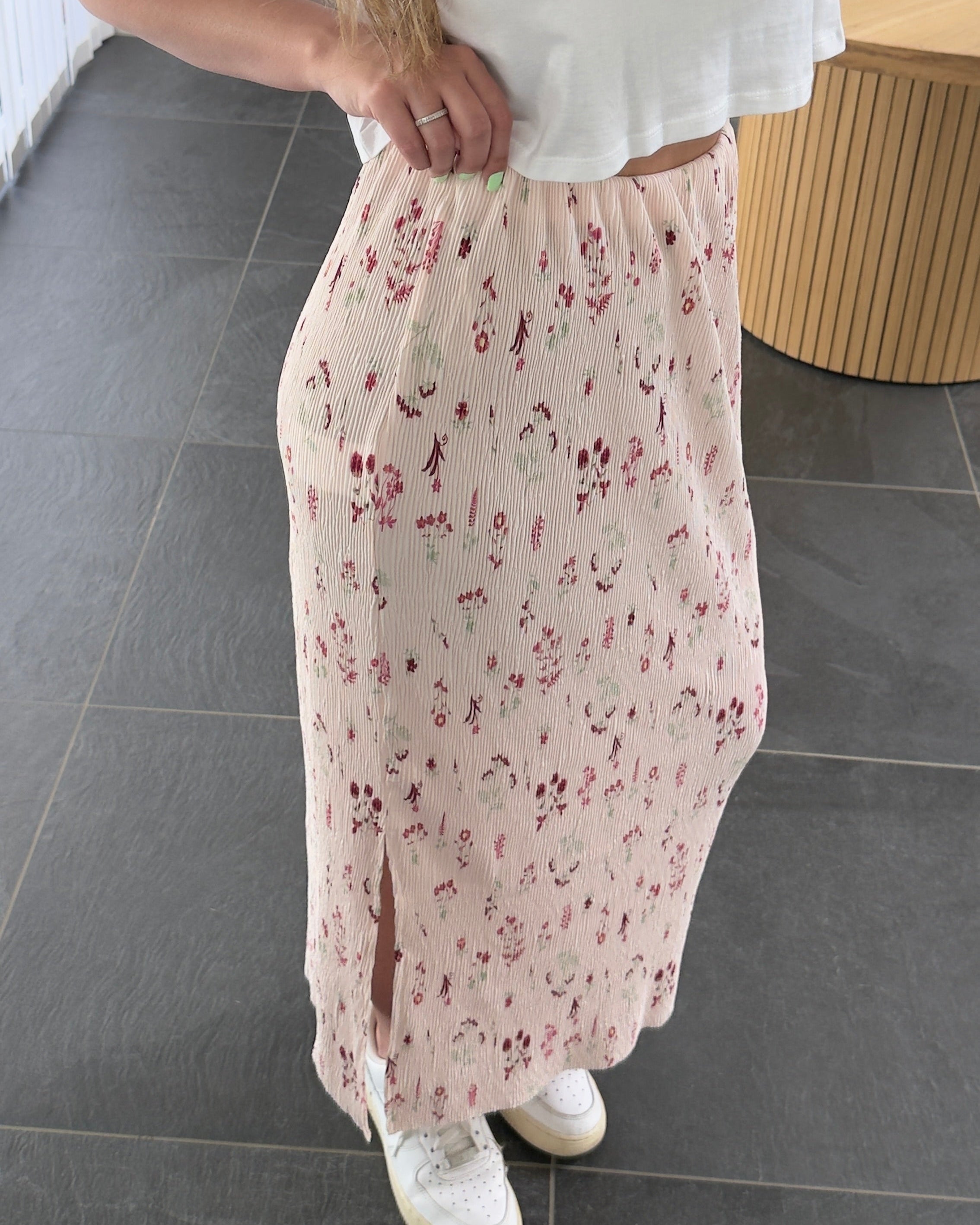 Pieces Nederdel - Flora HW ankel - Petal Pink Flowers