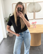 Pieces t-shirt - Sara short - Black