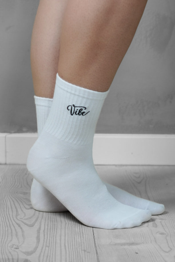 Pieces Strømper - Molly - Vibe-Logo - White