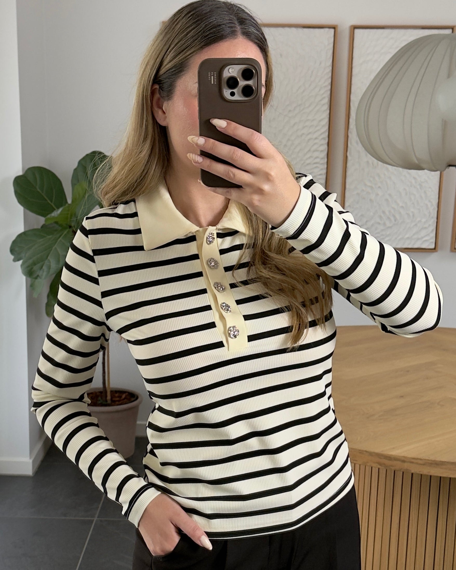 Sisters Point Bluse - Vepi-polo - Black/White