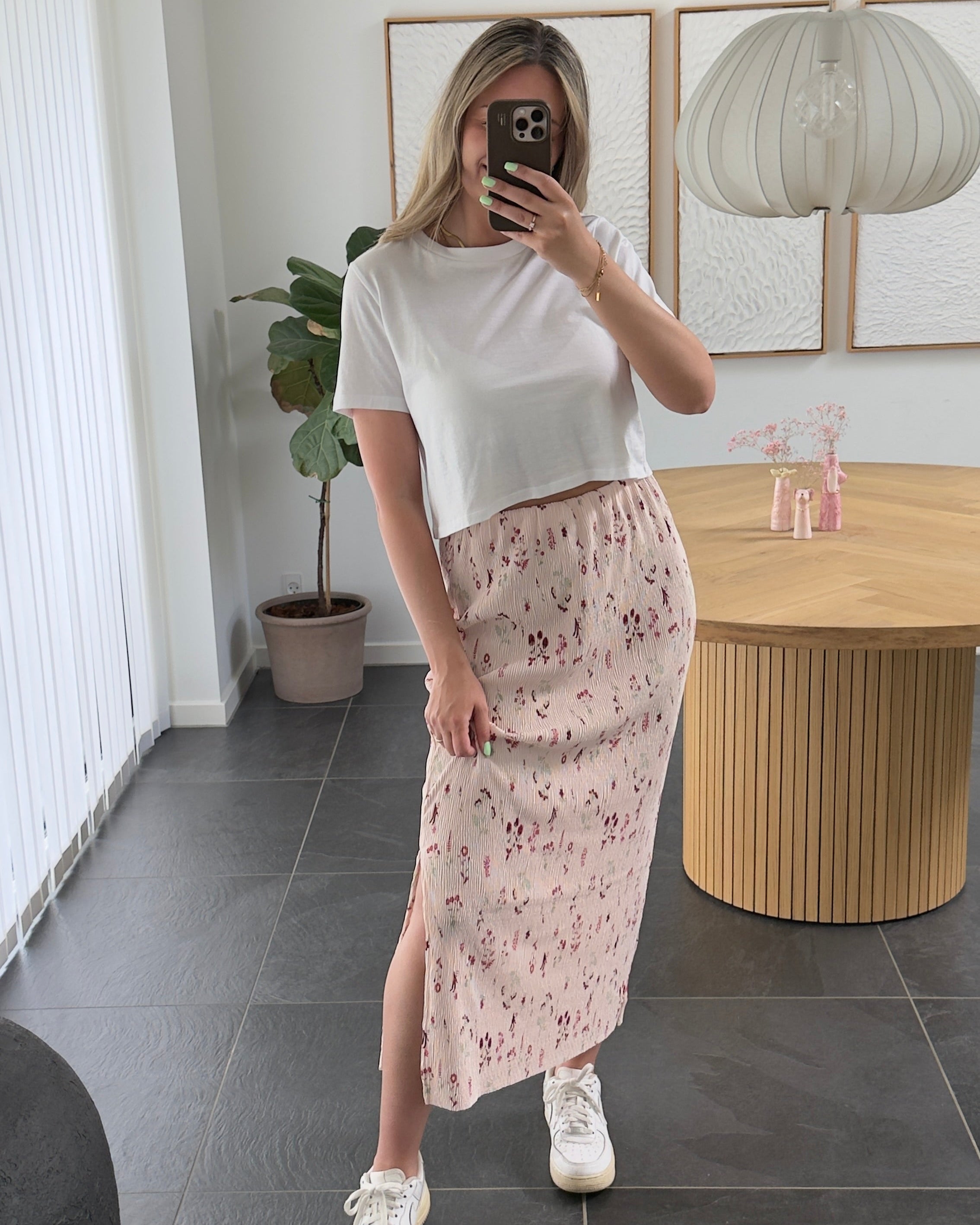 Pieces Nederdel - Flora HW ankel - Petal Pink Flowers