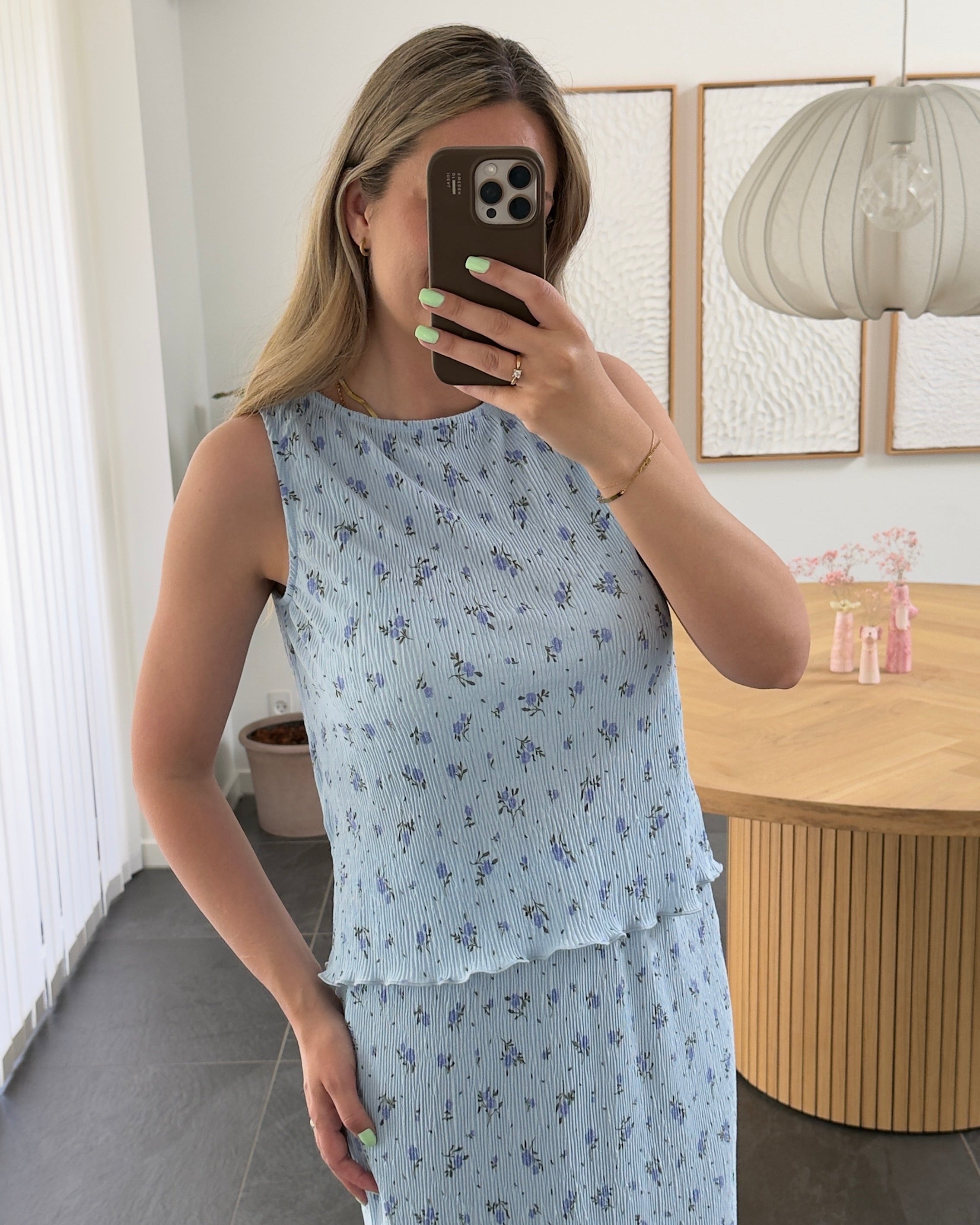 Pieces Top - Flora SL Tank top - Cashmere Blue Flowers