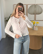 Pieces Cardigan - Bonnie - Cloud Dancer
