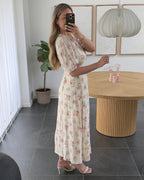 Vero Moda Kjole - Bella V-Neck - Birch Pink Bella Flower