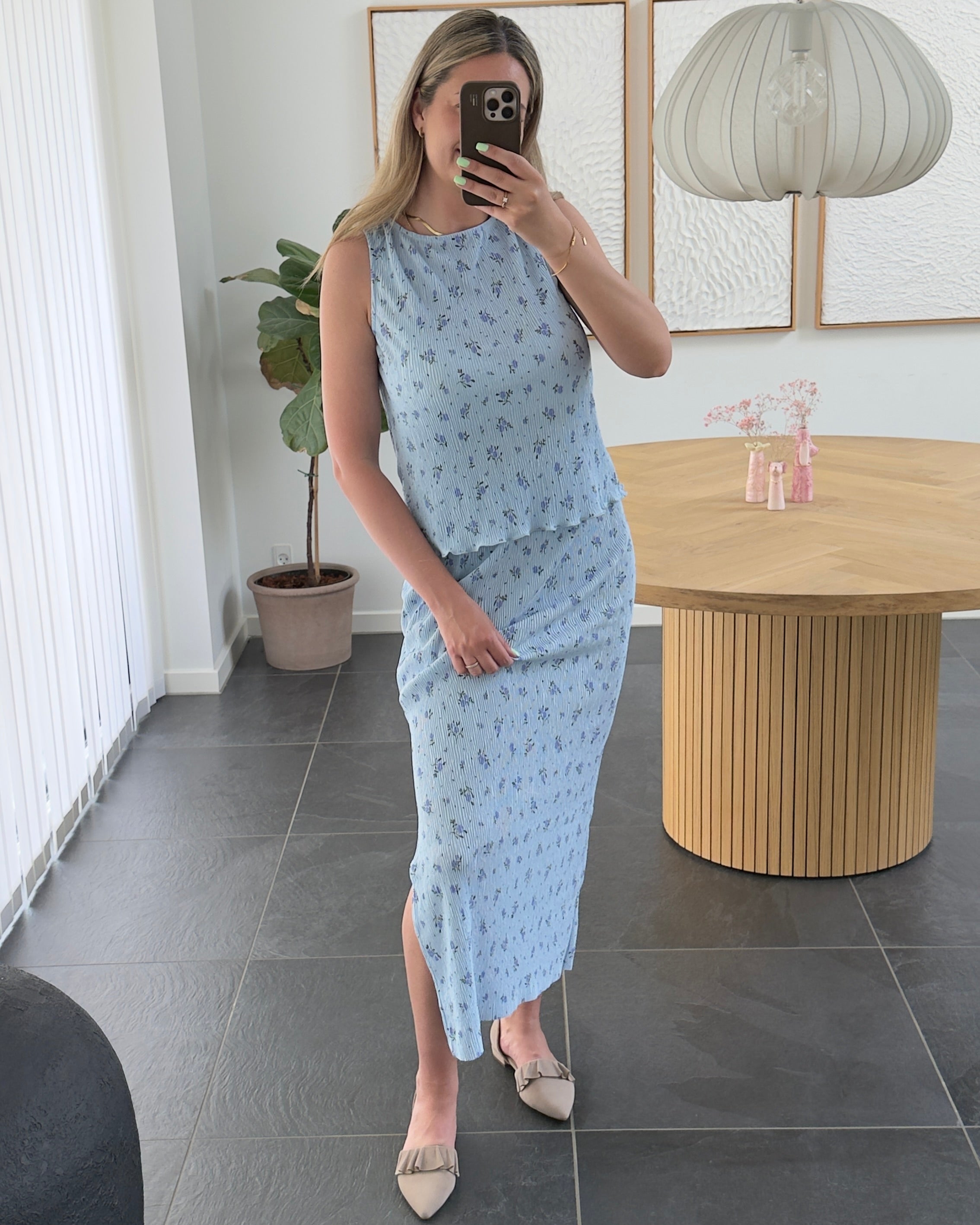 Pieces Nederdel - Flora HW ankel - Cashmere Blue Flowers