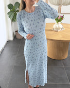 Pieces Kjole - Flora Midi - BLUE FLOWERS