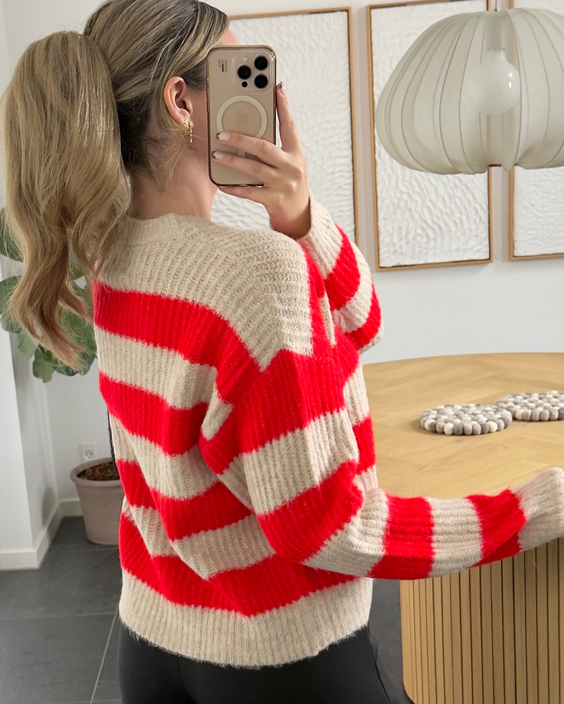 Liberte Strik - Fro-pullover - Red/Beige