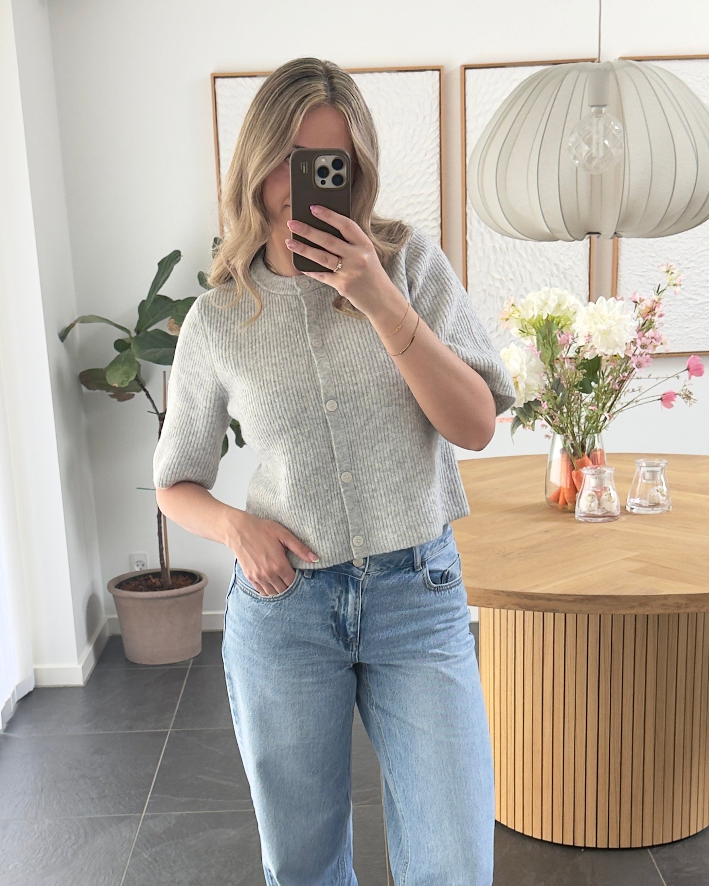 Pieces Cardigan - Silly - Light Grey Melange