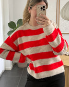 Liberte Strik - Fro-pullover - Red/Beige