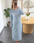 Pieces Kjole - Flora Midi - BLUE FLOWERS