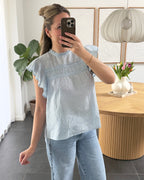 Vero Moda Top - Trine Lace - Cashmere Blue