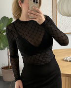 Hype The Detail Bluse - Mesh - H-logo - Black