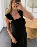 Pieces Kjole - Flora Strap Flounce - Black