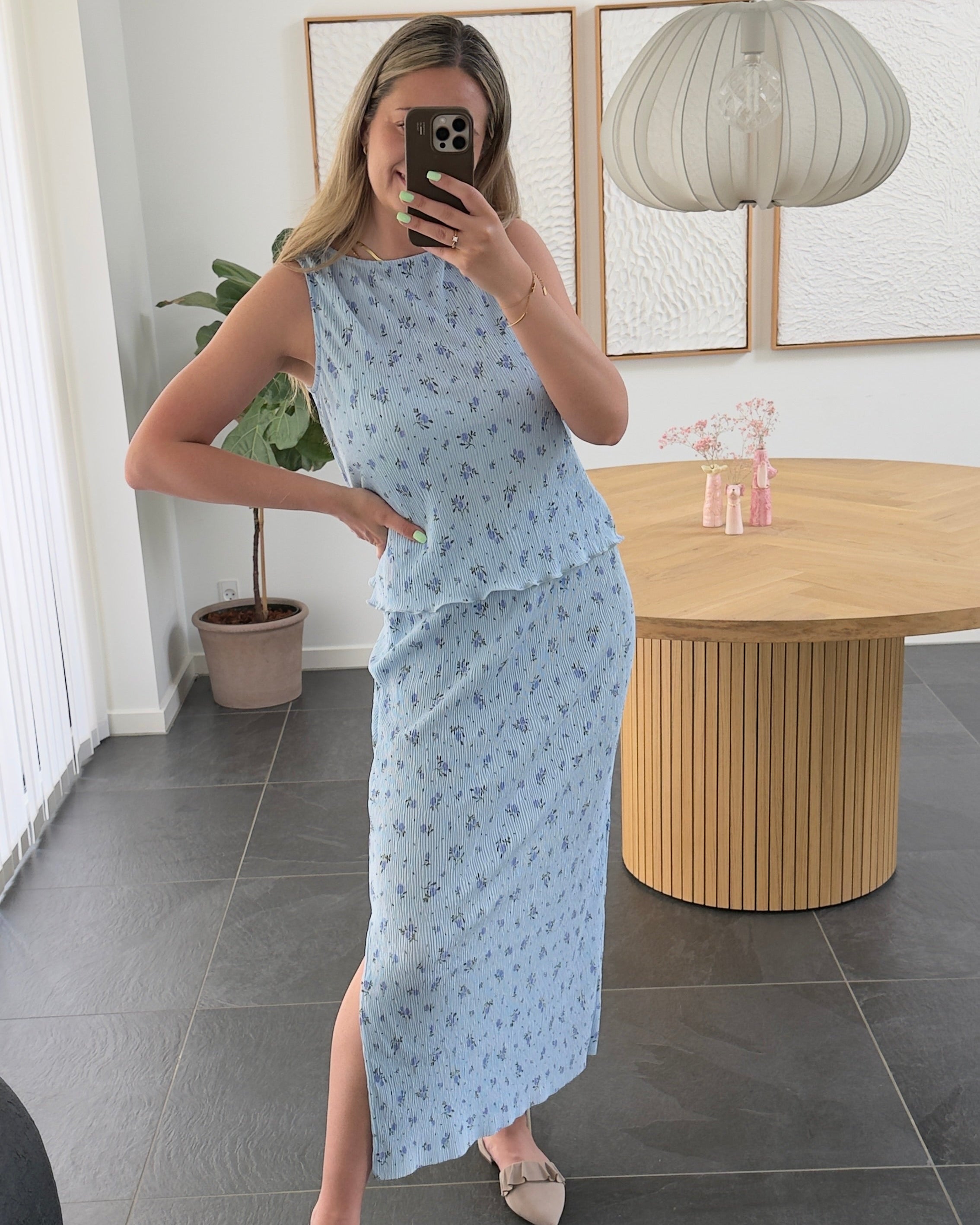 Pieces Nederdel - Flora HW ankel - Cashmere Blue Flowers