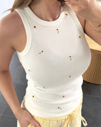 Vero Moda Top - Naja - Snow White Sunflower