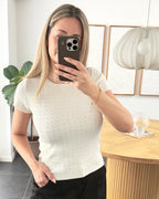 Vero Moda T-shirt - Silje - Creme