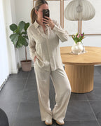 Pieces Bukser - Pia hw wide - Beige