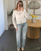 Pieces Cardigan - Bonnie - Cloud Dancer