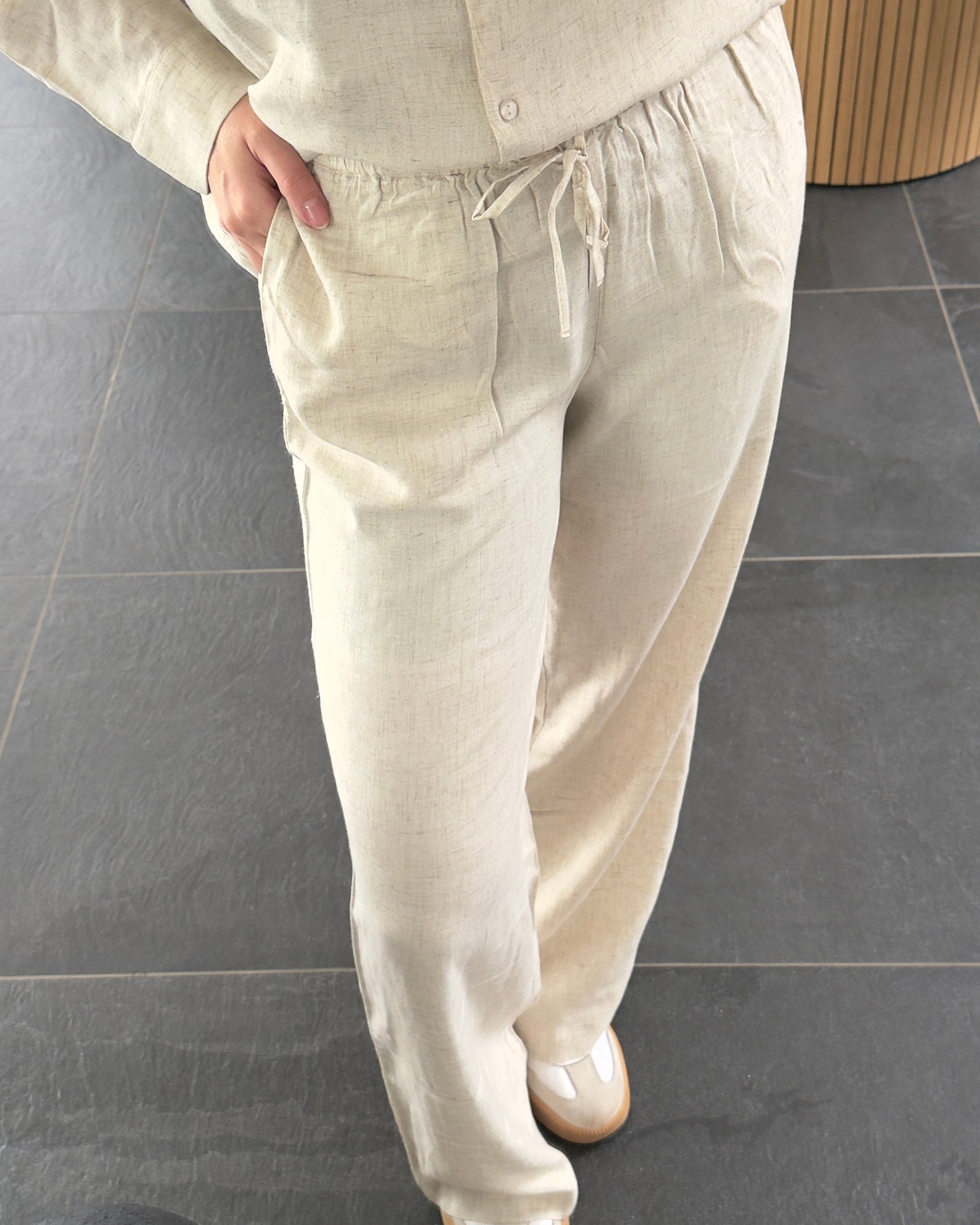 Pieces Bukser - Pia hw wide - Beige