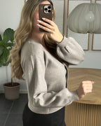Vero Moda Cardigan - Gold Button - Beige