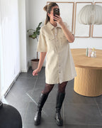 Vero Moda Kjole - Fenja - Denim - Creme