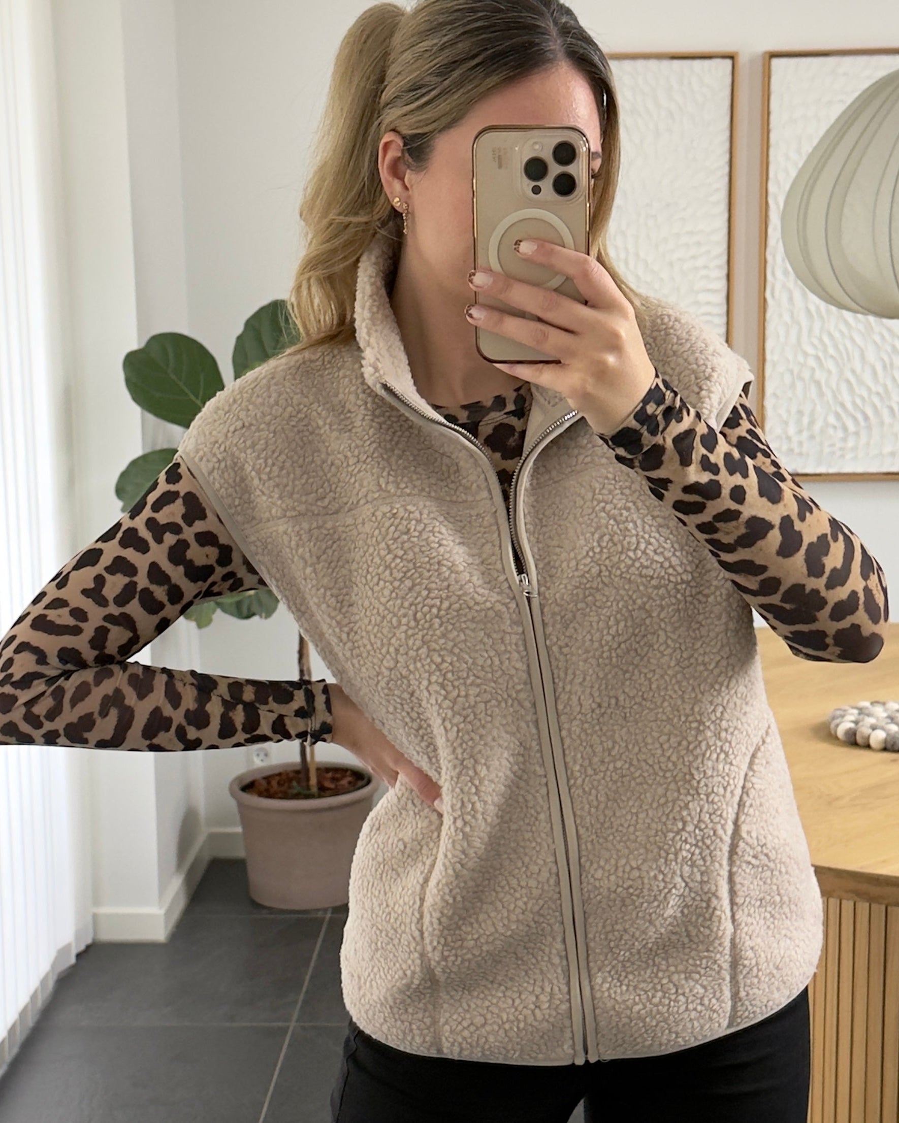 Pieces Vest - Teddy - Creme