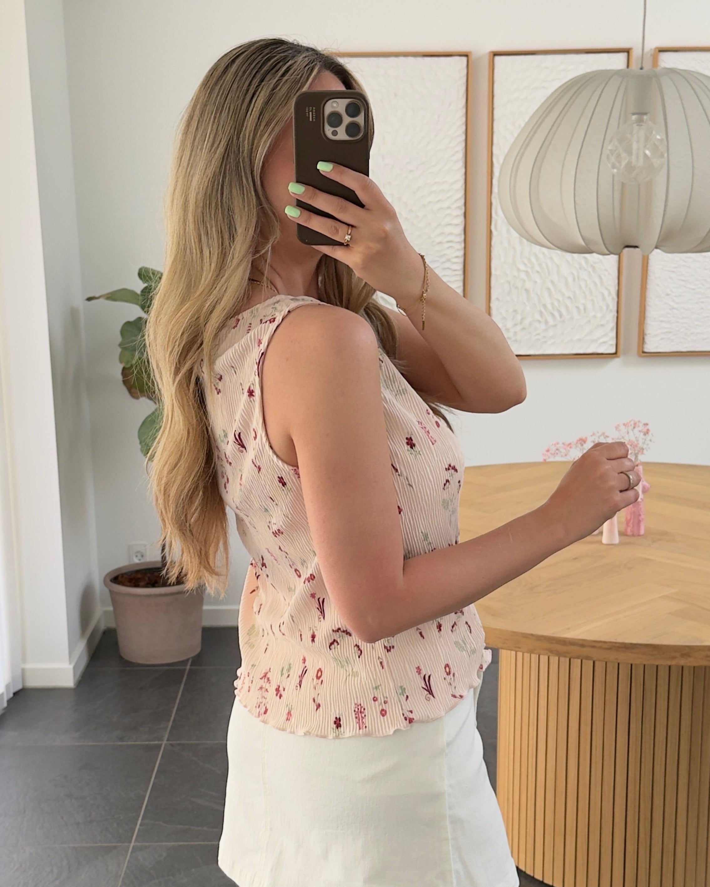 Pieces Top - Flora SL Tank top - Petal Pink Flowers