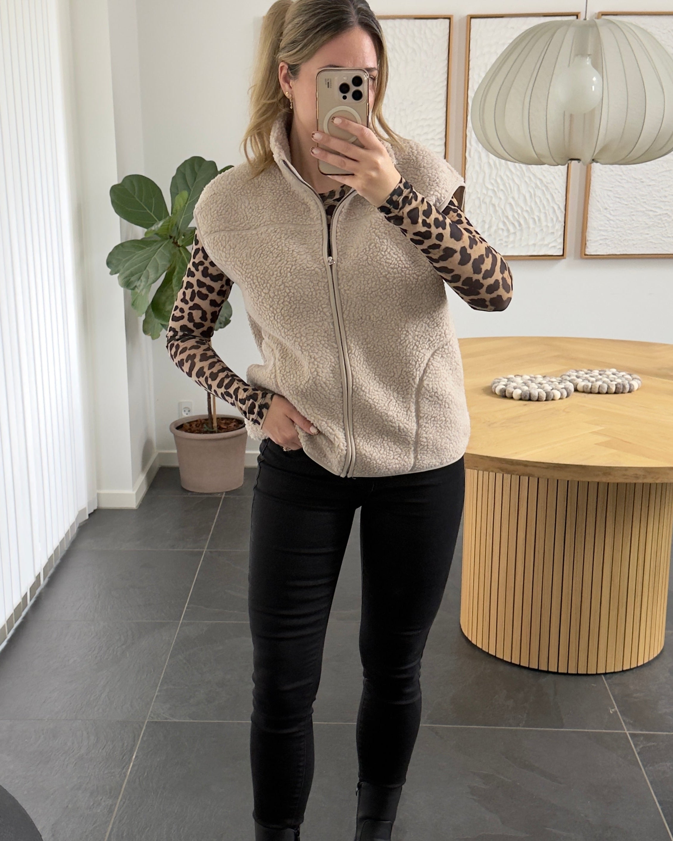 Pieces Vest - Teddy - Creme