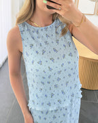 Pieces Top - Flora SL Tank top - Cashmere Blue Flowers