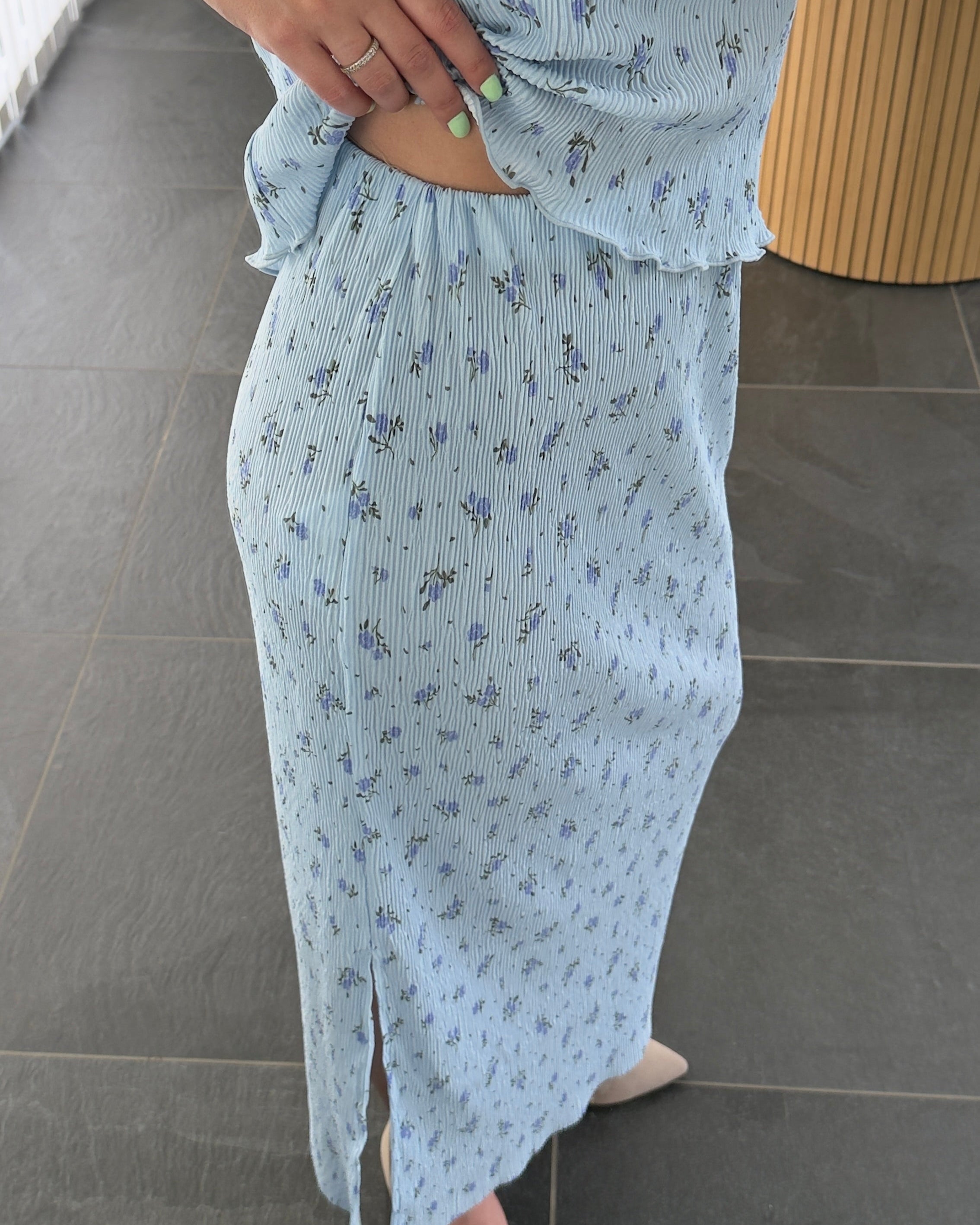 Pieces Nederdel - Flora HW ankel - Cashmere Blue Flowers