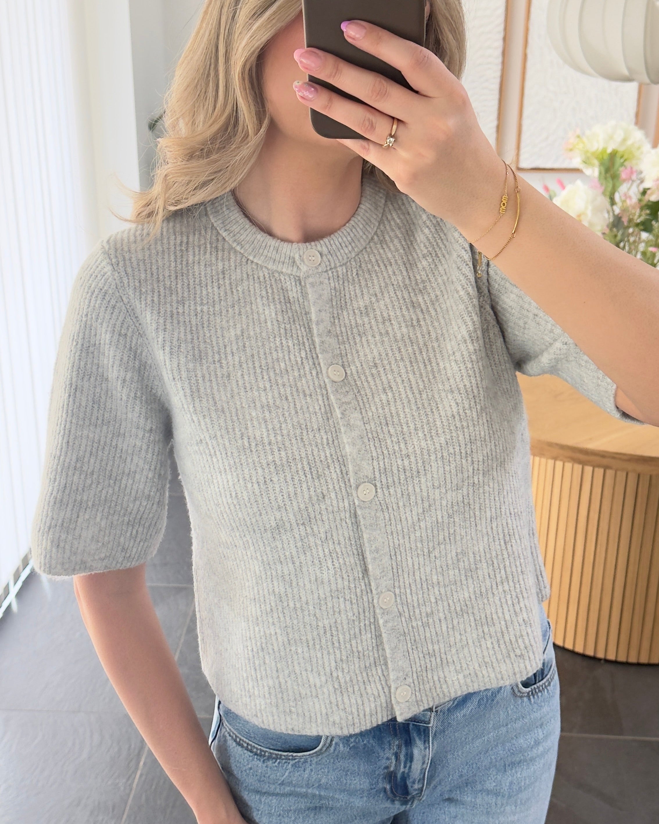 Pieces Cardigan - Silly - Light Grey Melange