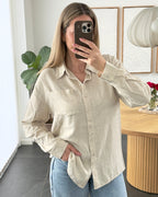 Pieces Skjorte - Pia - Beige