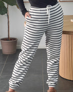 Pieces Bukser - Chilli - Black/White