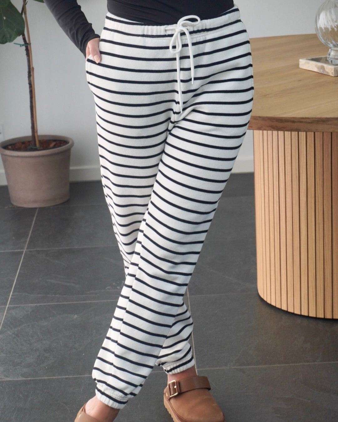 Pieces Bukser - Chilli - Black/White