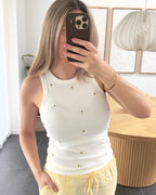 Vero Moda Top - Naja - Snow White Sunflower