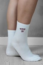 Pieces Strømper - Molly - Paris-Logo - White