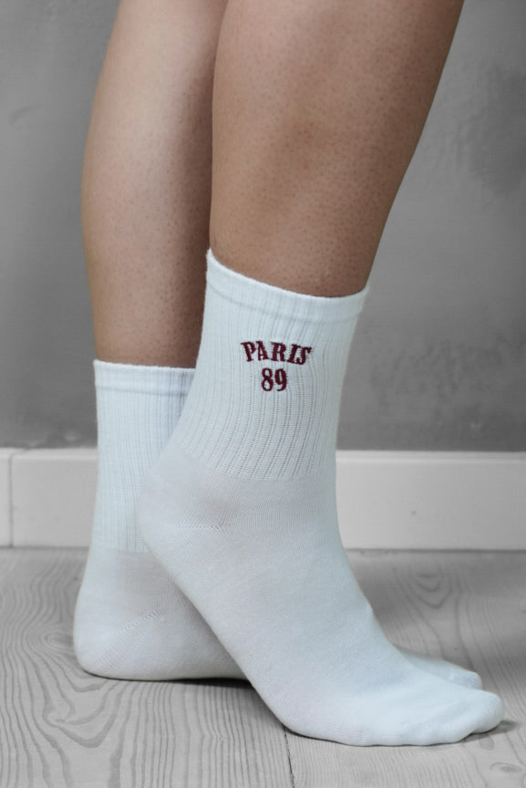 Pieces Strømper - Molly - Paris-Logo - White