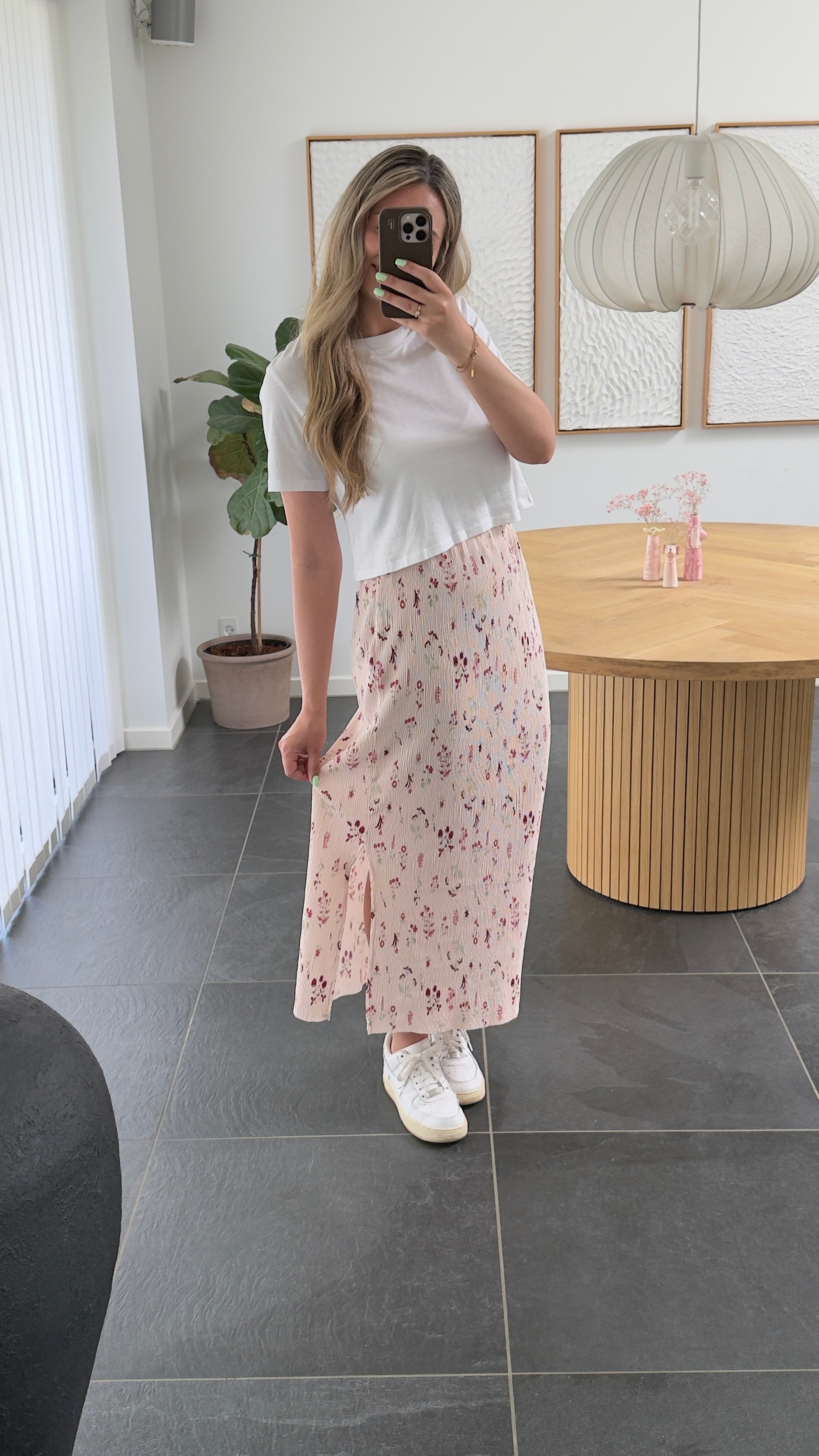 Pieces Nederdel - Flora HW ankel - Petal Pink Flowers