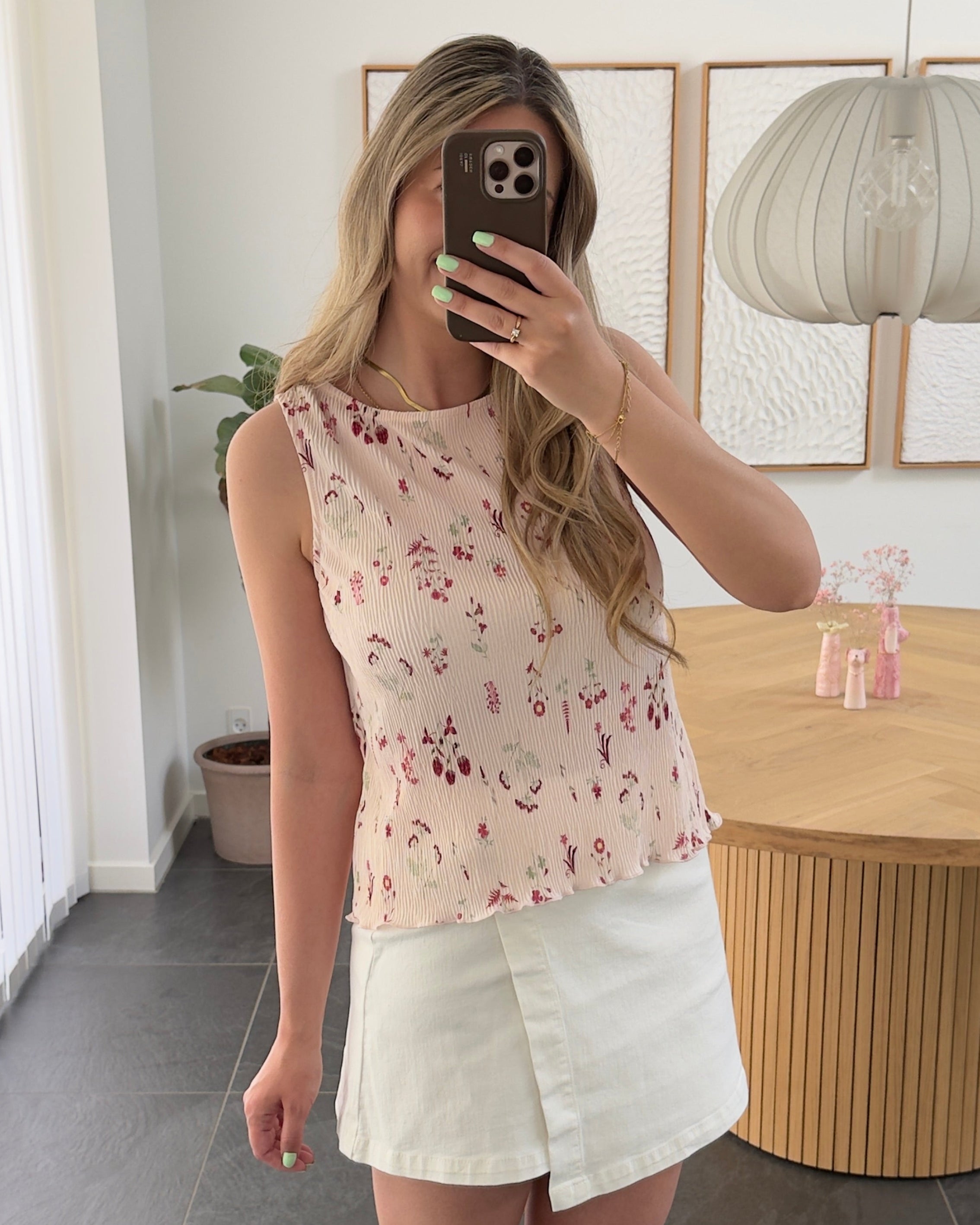 Pieces Top - Flora SL Tank top - Petal Pink Flowers
