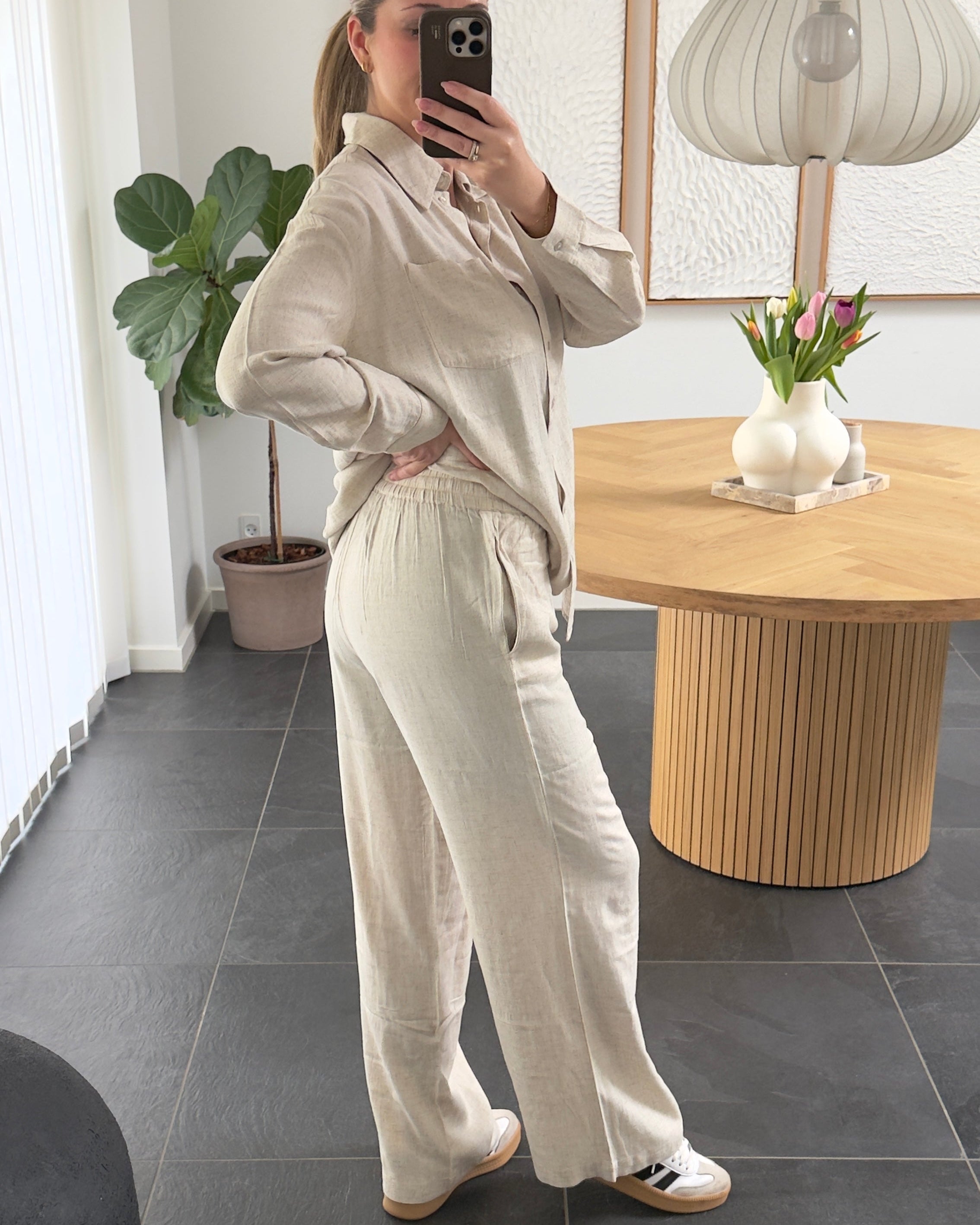 Pieces Bukser - Pia hw wide - Beige