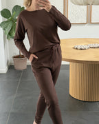 Liberte Bukser - Alma (Fleece) - Brown