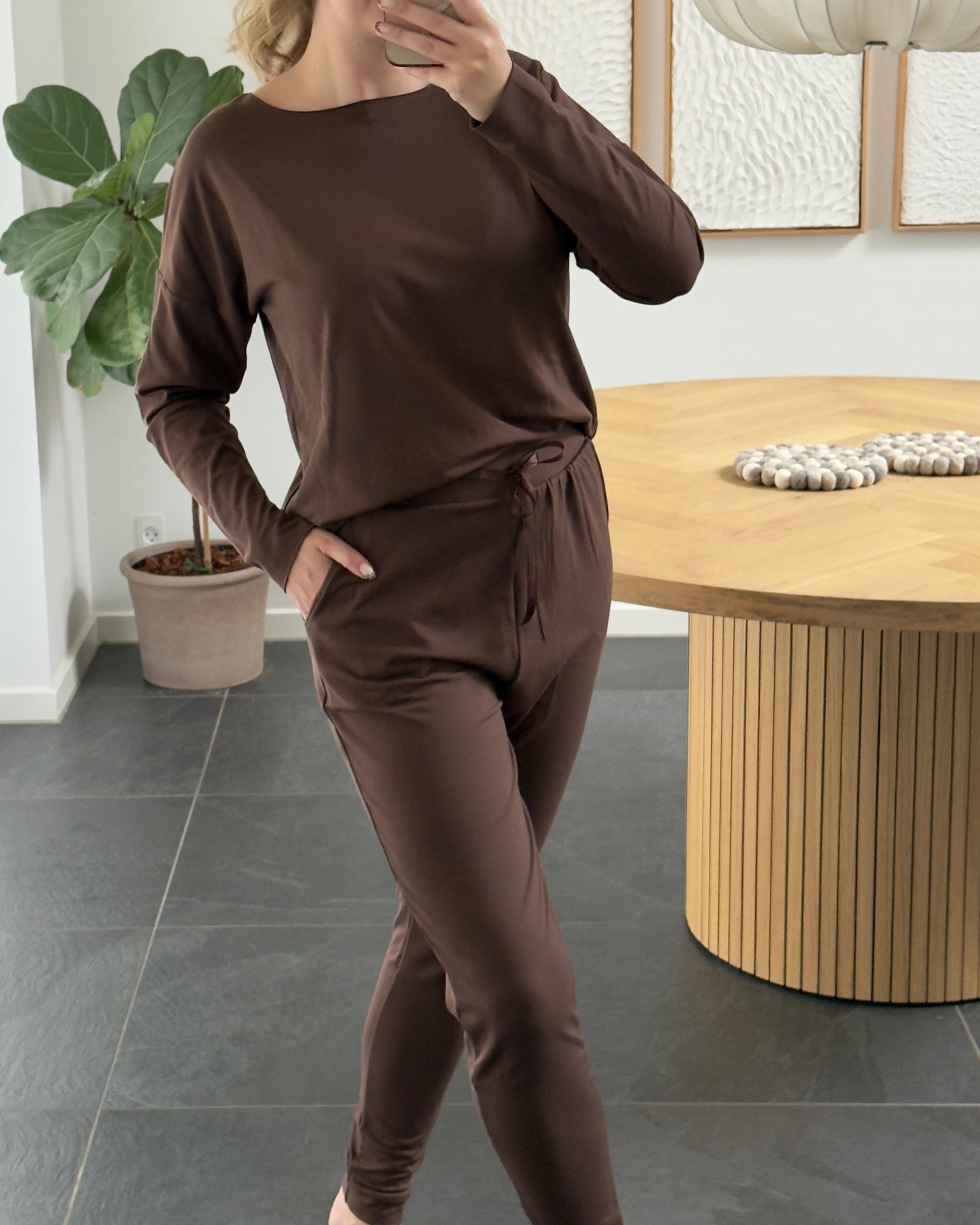 Liberte Bukser - Alma (Fleece) - Brown