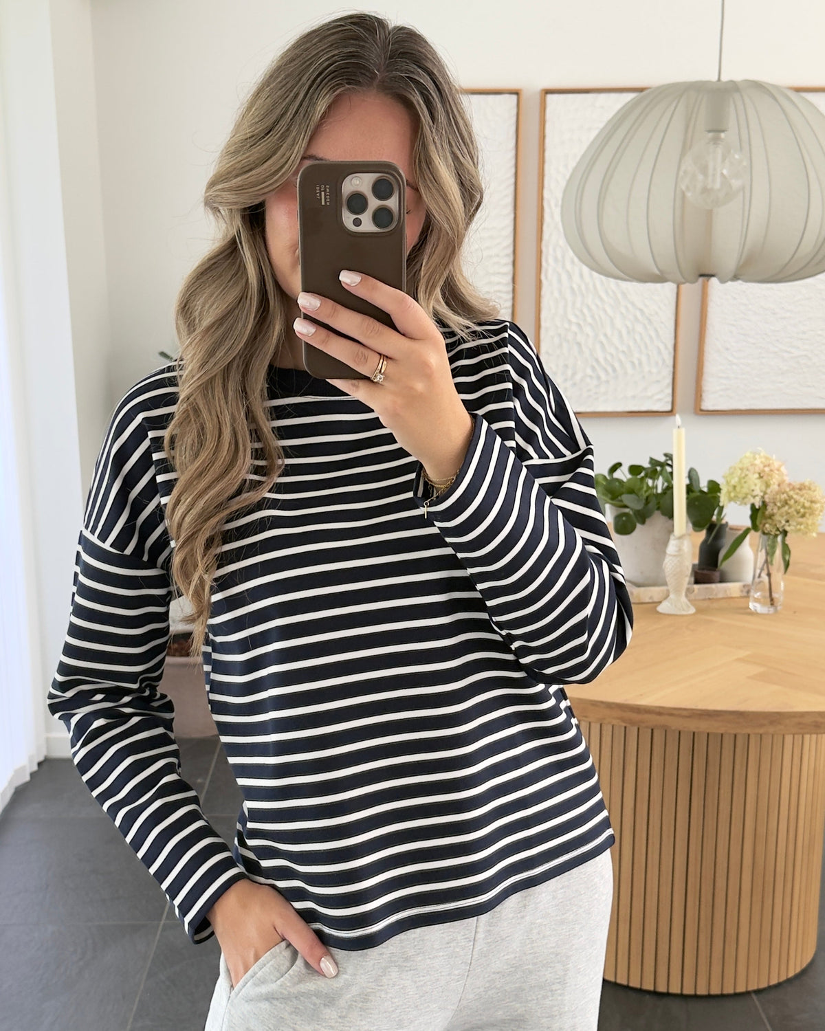 Vero Moda Bluse - Abby - Navy/White