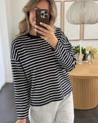Vero Moda Bluse - Abby - Navy/White