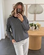 Vero Moda Bluse - Abby - Navy/White