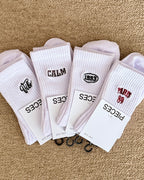 Pieces Strømper - Molly - Calm-Logo - White