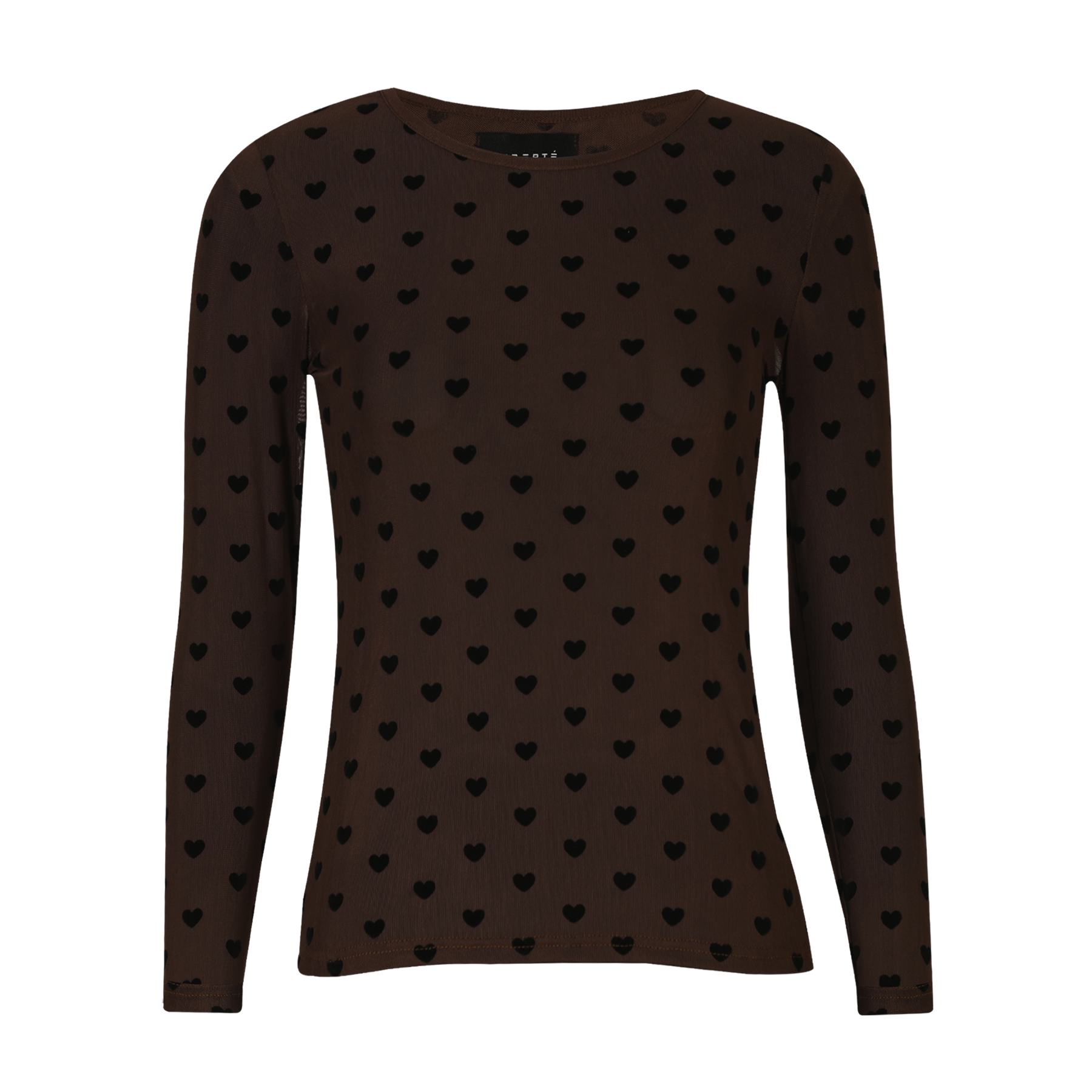 Liberte Bluse - Mesh - Hjerter - Brown