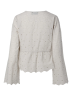 Pieces Bluse - Armorine embroderi - Beige